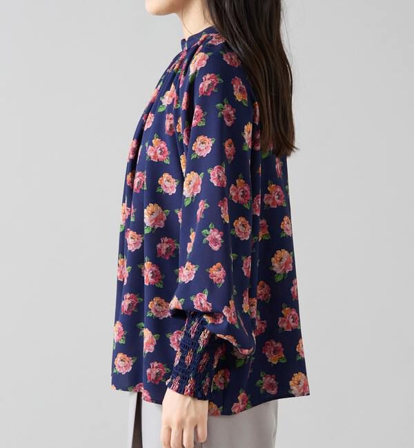 TIARA「オールドローズプリントハイネックブラウス」|シャツ・ブラウス|
