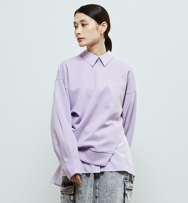 Soffitto「アシンメトリーサイドスリットスウェット」|スウェット・ジャージ|ラベンダー