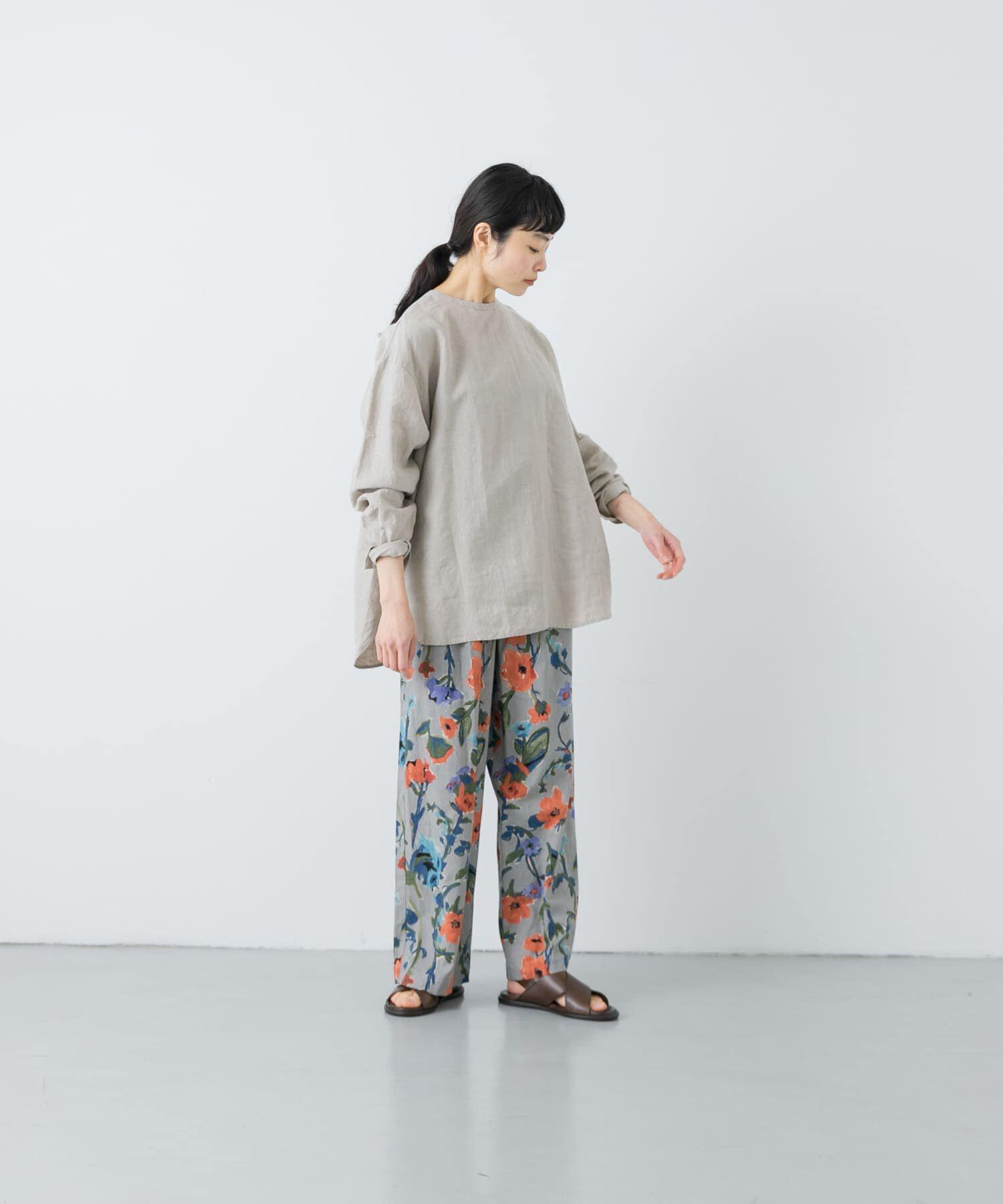 かぐれ「リネンクルーネックプルオーバー」|シャツ・ブラウス|