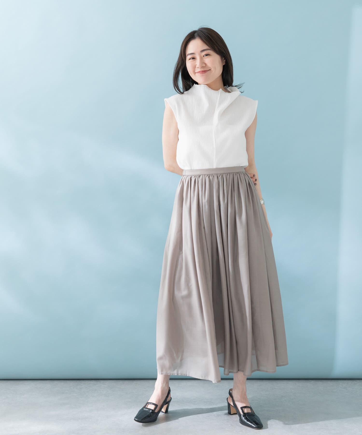 URBAN RESEARCH ROSSO「チンツギャザーフレアスカート」|スカート|