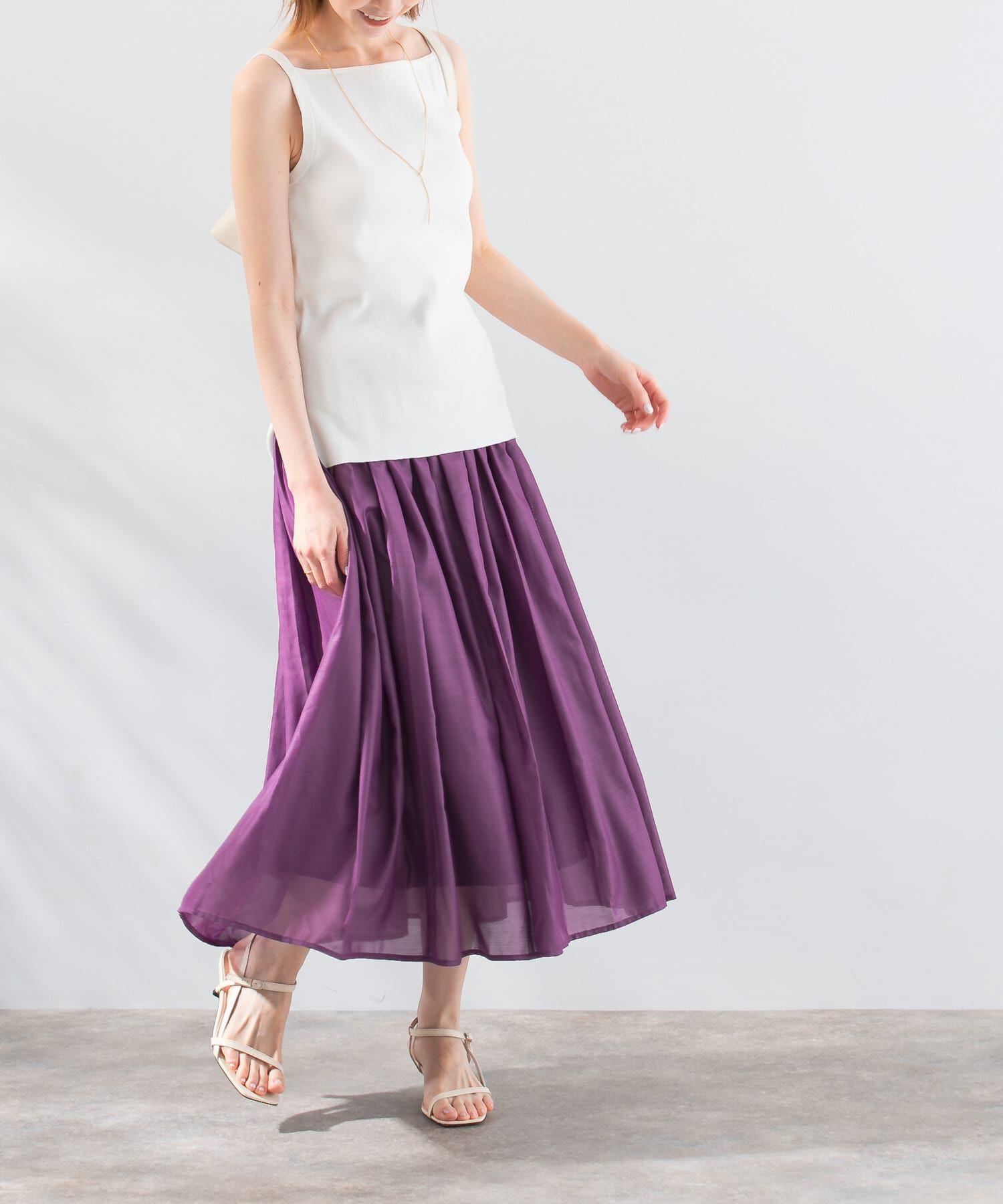 URBAN RESEARCH ROSSO「チンツギャザーフレアスカート」|スカート|