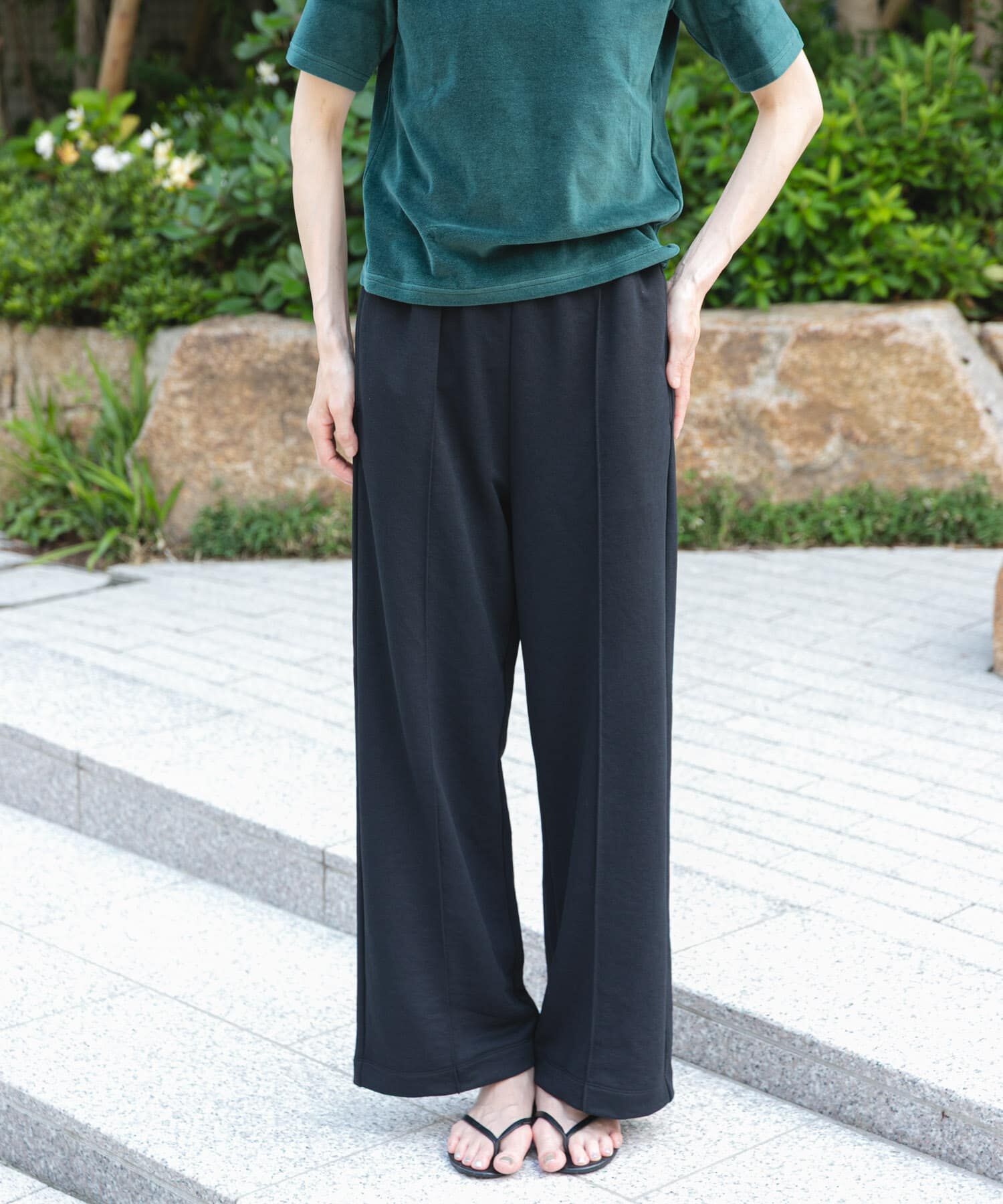 URBAN RESEARCH DOORS「FORK&SPOON　ドライタッチカットパンツ」|その他|ブラック