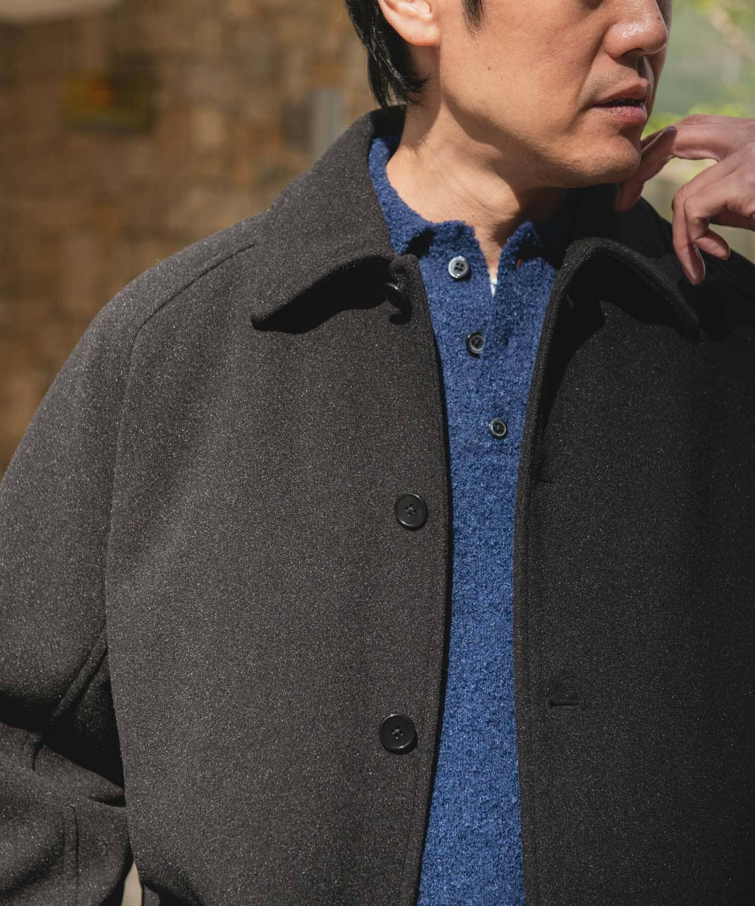 URBAN RESEARCH DOORS「ニットメルトン パデット ショートコート」|ノーカラーコート|