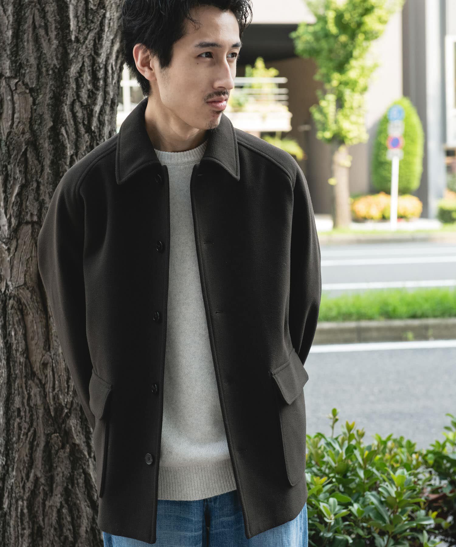 URBAN RESEARCH DOORS「ニットメルトン パデット ショートコート」|ノーカラーコート|