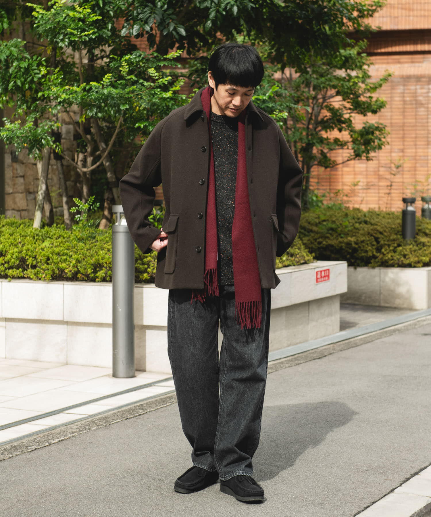 URBAN RESEARCH DOORS「ニットメルトン パデット ショートコート」|ノーカラーコート|