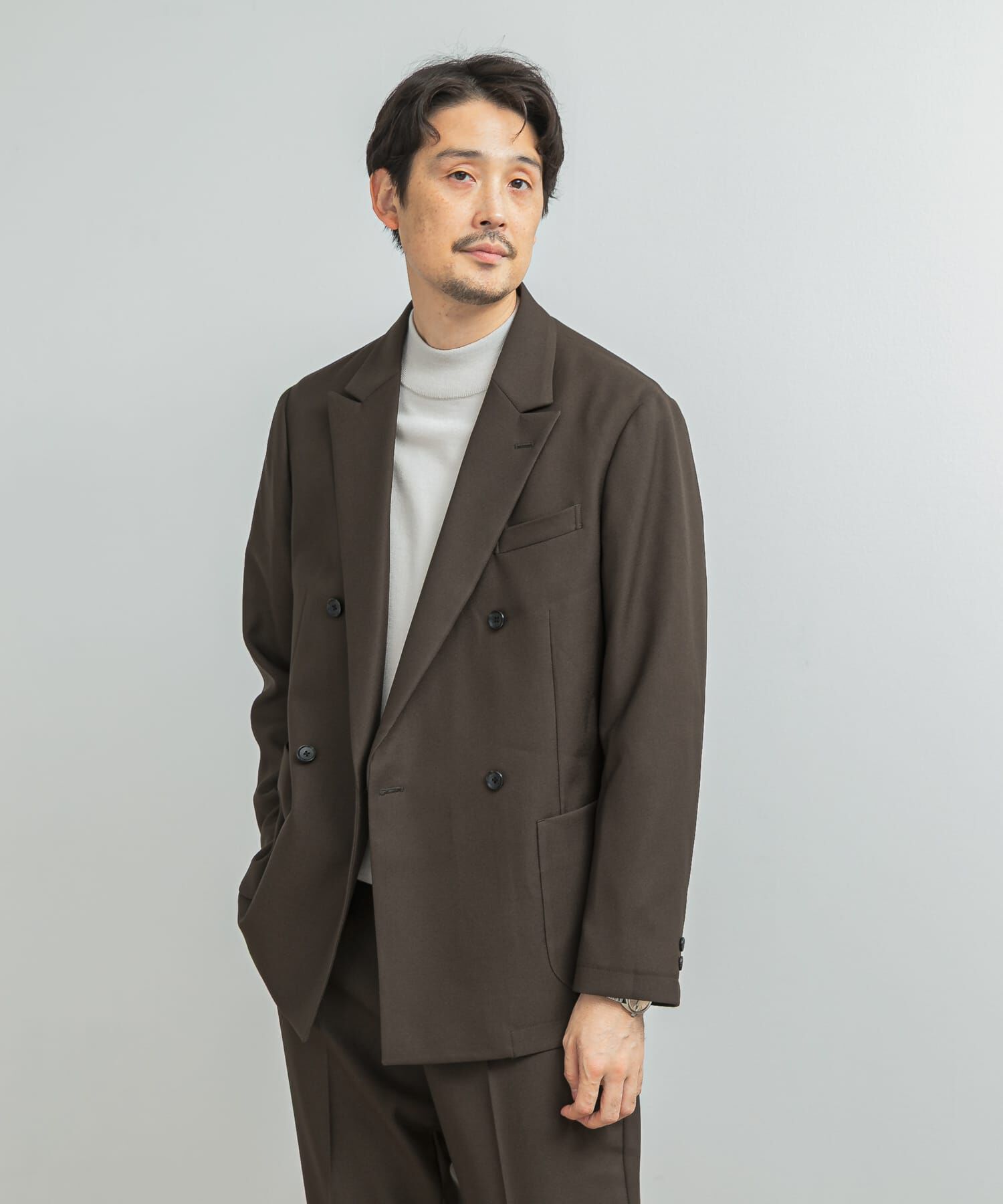URBAN RESEARCH DOORS「LIFE STYLE TAILOR　ウールライクツイルコンフォータブル Wジャケット」|その他|ブラウン系その他