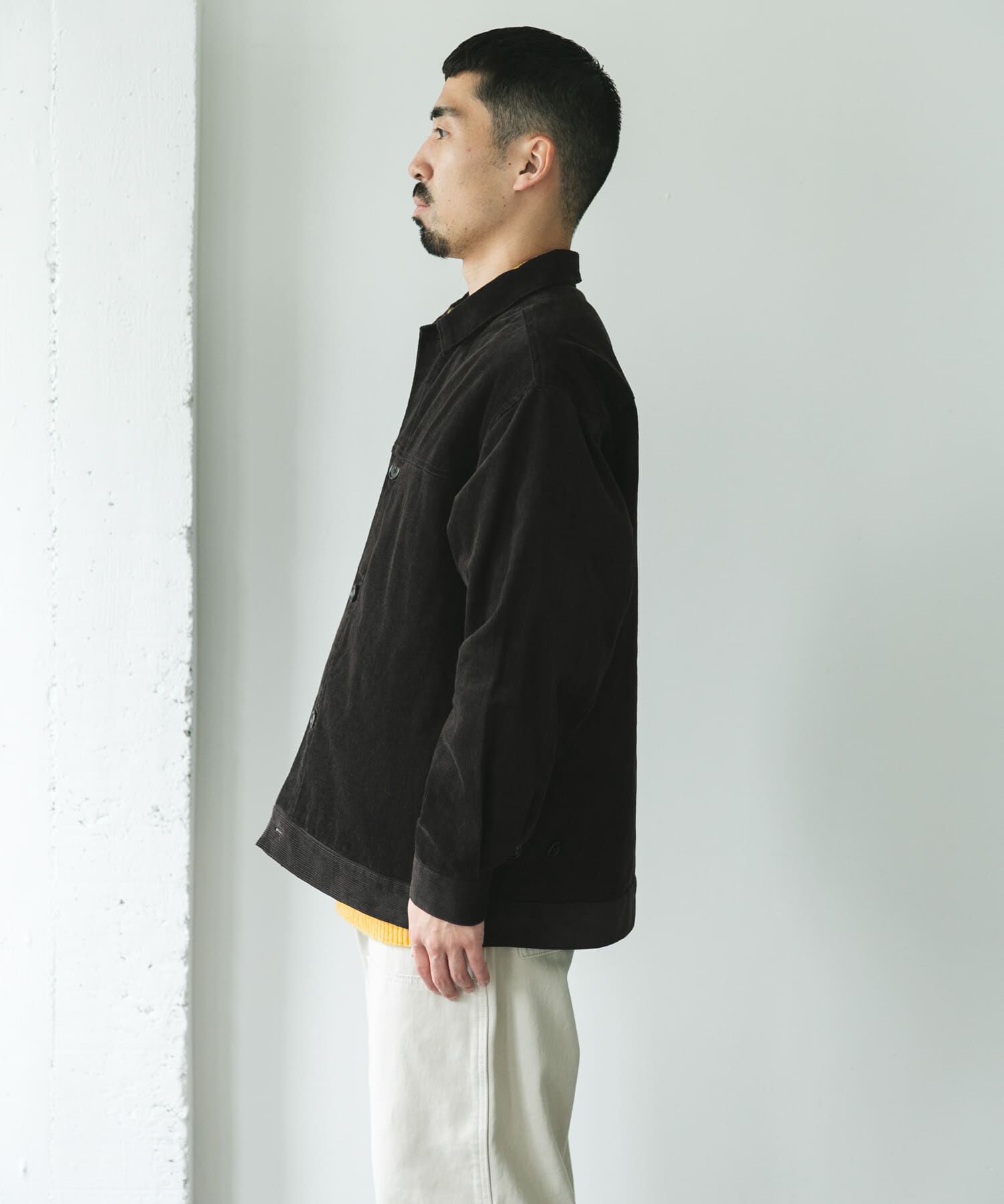 URBAN RESEARCH DOORS「コーデュロイ トラッカージャケット」|ノーカラーコート|