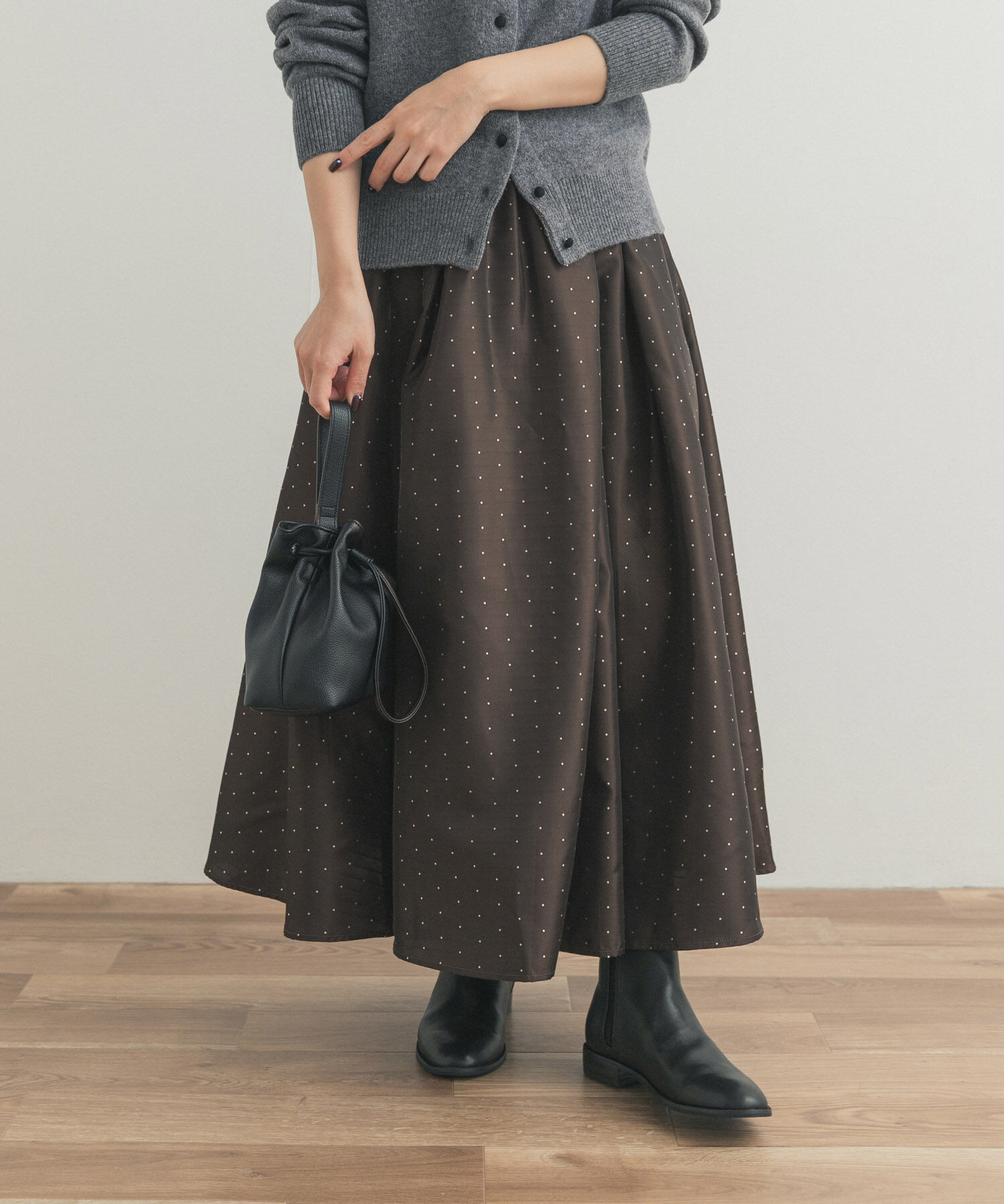 URBAN RESEARCH DOORS「ドットタックギャザースカート」|スカート|