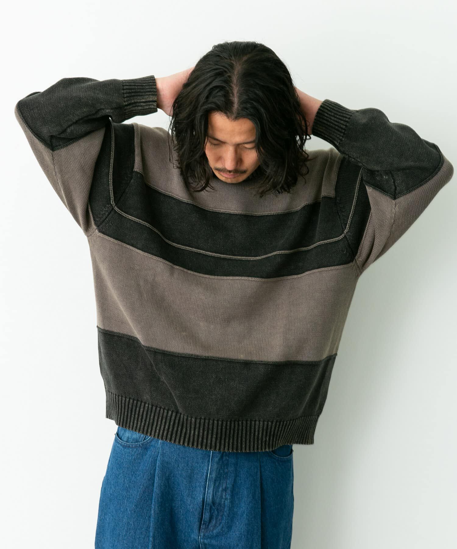 Sonny Label 「ピグメントパネルボーダーニット」|ニット・セーター|