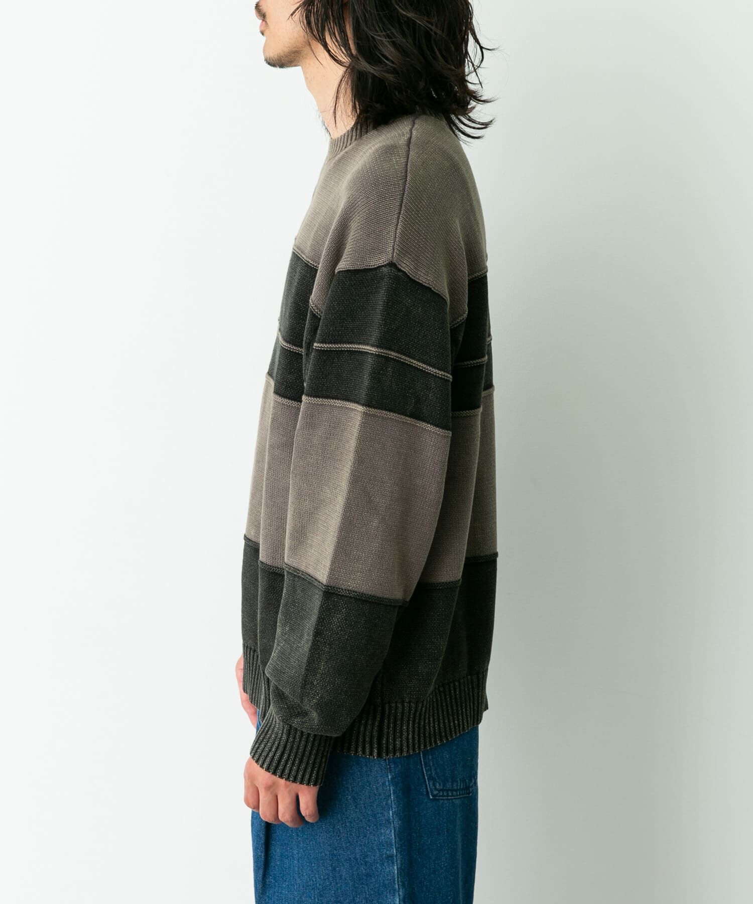 Sonny Label 「ピグメントパネルボーダーニット」|ニット・セーター|