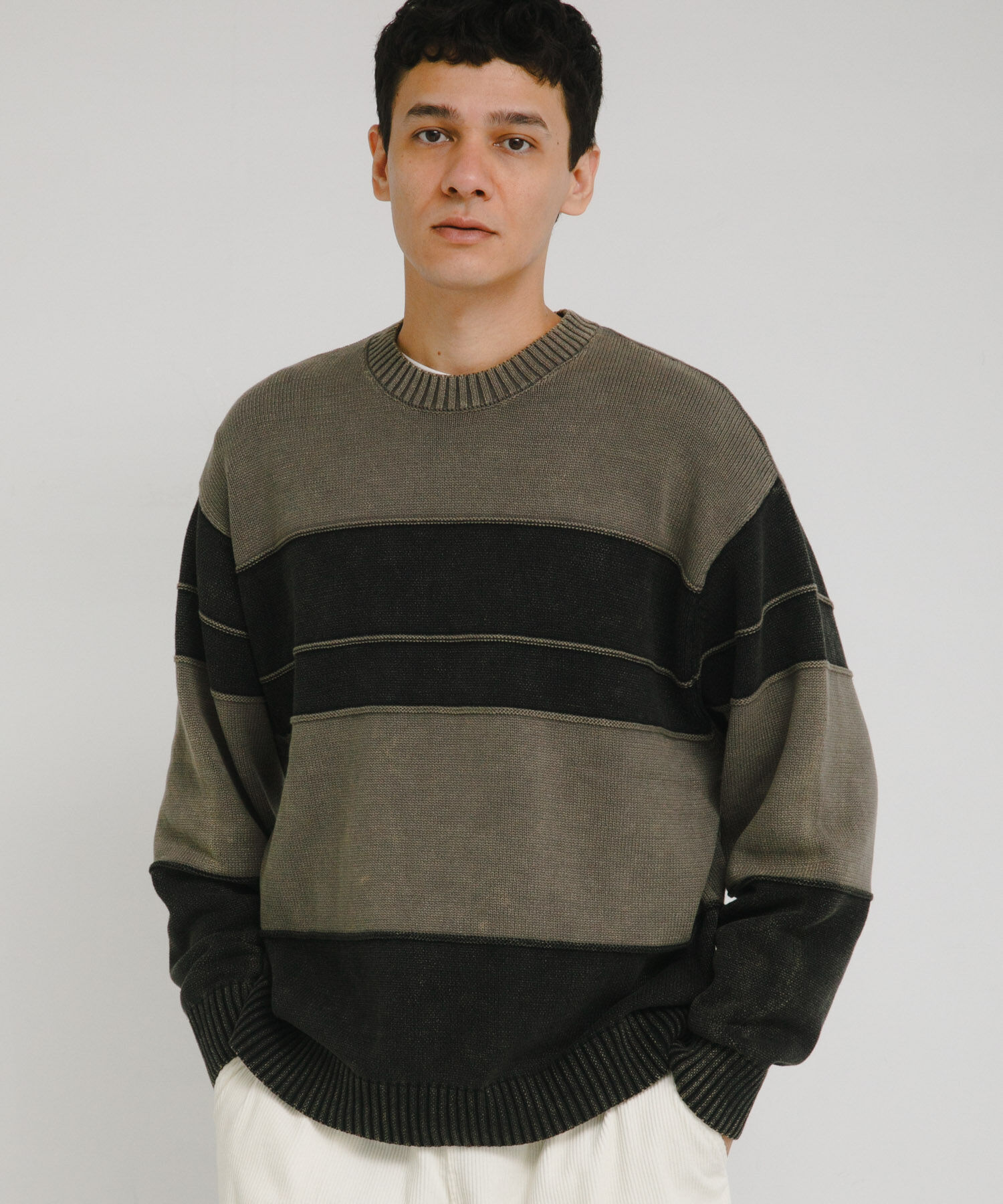 Sonny Label 「ピグメントパネルボーダーニット」|ニット・セーター|