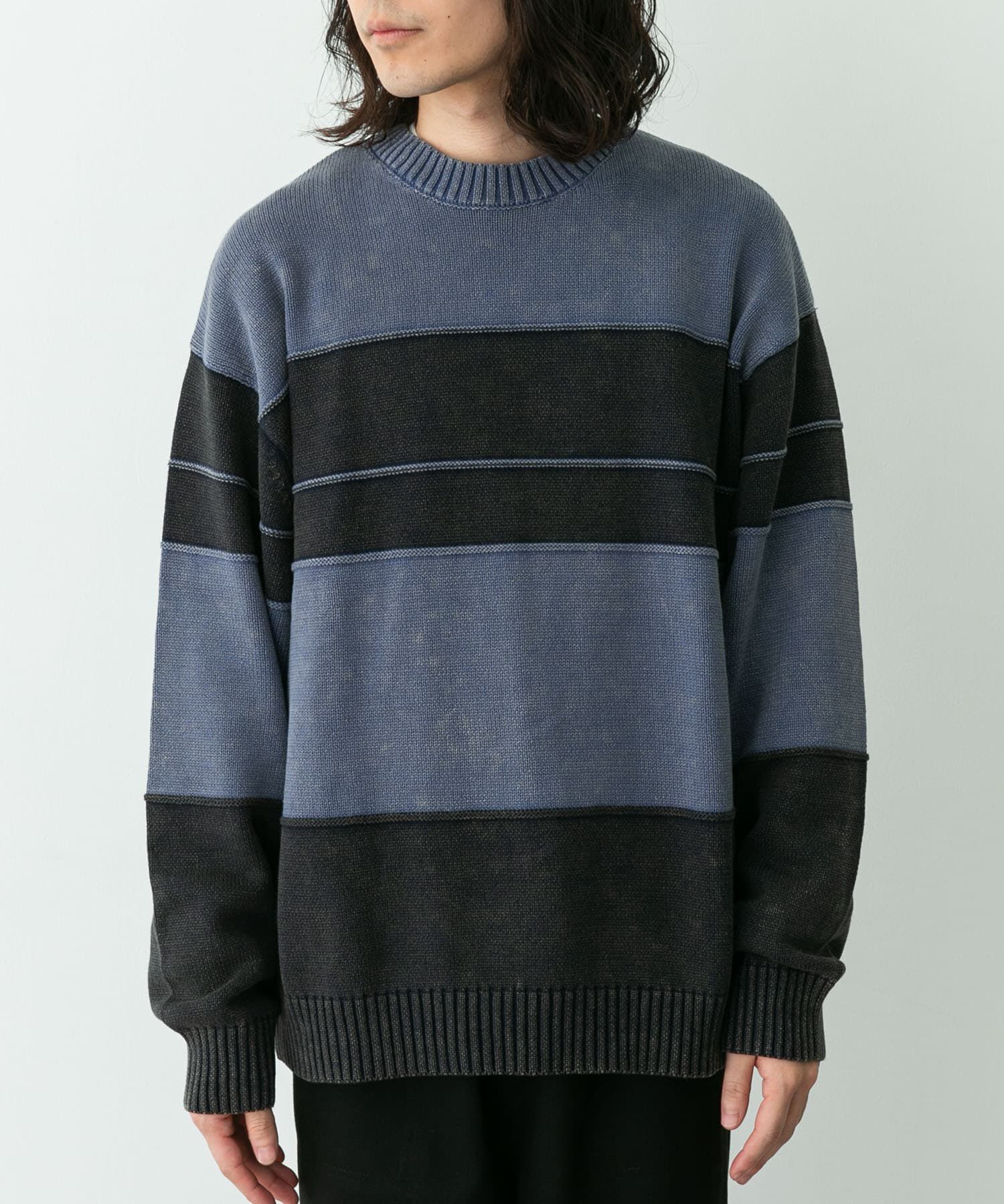 Sonny Label 「ピグメントパネルボーダーニット」|ニット・セーター|