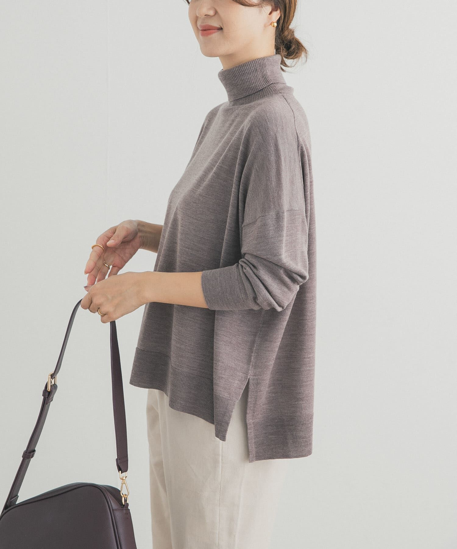 URBAN RESEARCH DOORS「ウォッシャブルウールタートルネックワイドプルオーバー」|ニット・セーター|