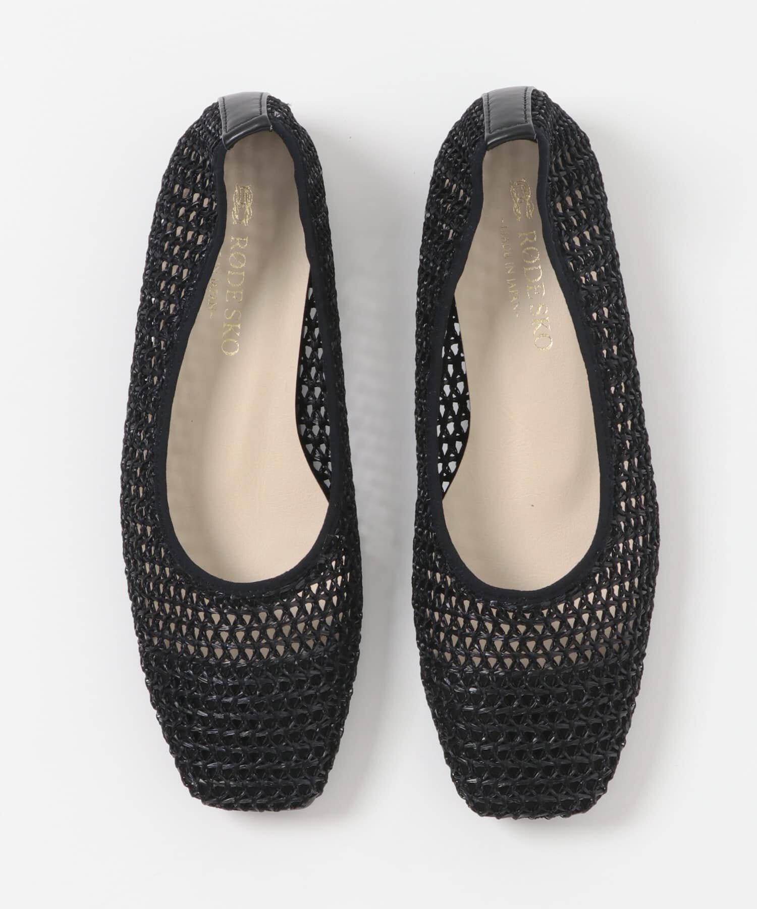 RODE SKO「『MADE IN JAPAN』 スクエアメッシュフラットシューズ」|バレエシューズ|