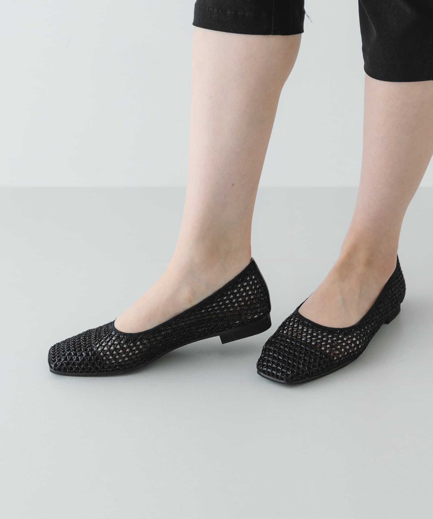 RODE SKO「『MADE IN JAPAN』 スクエアメッシュフラットシューズ」|バレエシューズ|