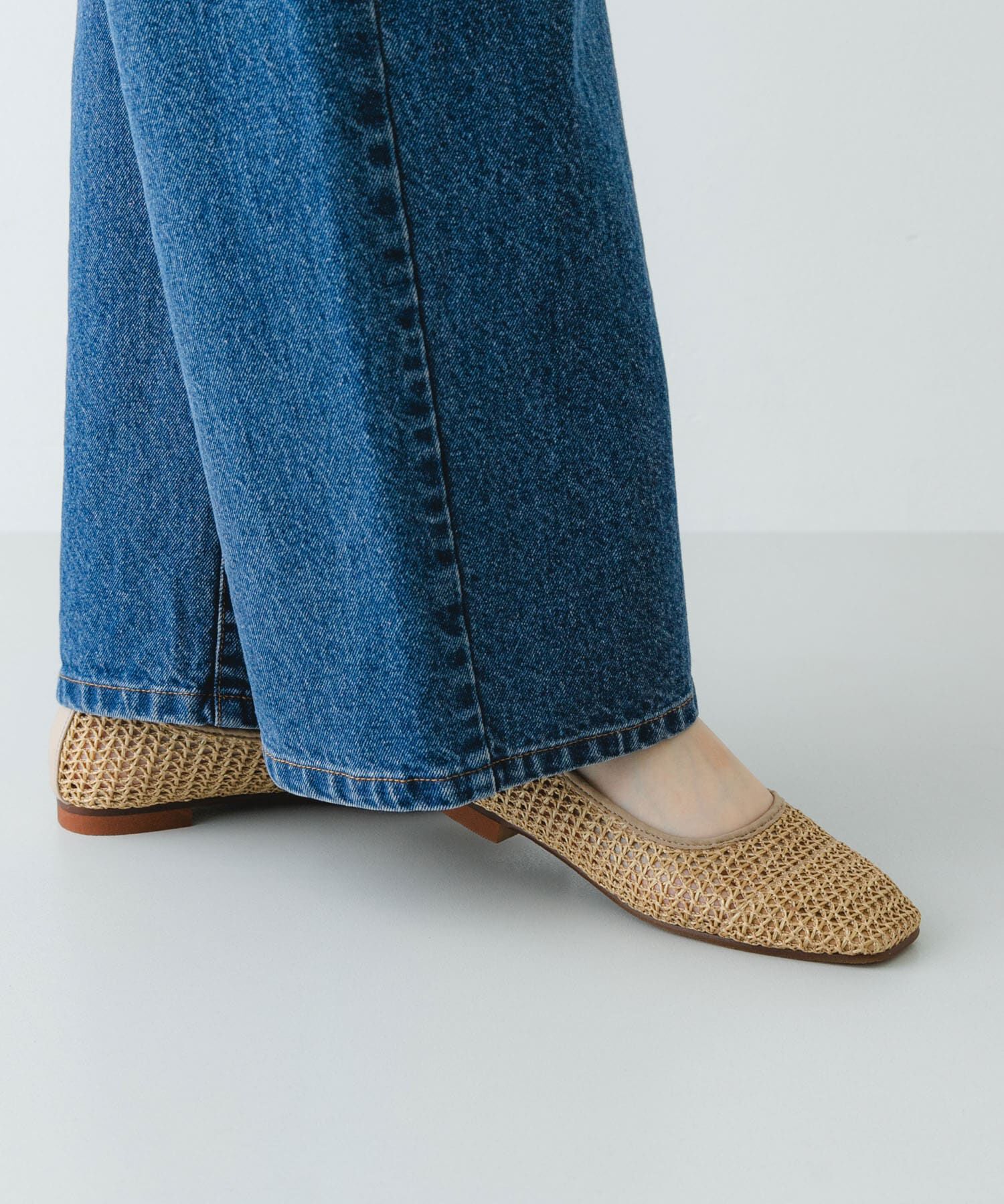 RODE SKO「『MADE IN JAPAN』 スクエアメッシュフラットシューズ」|バレエシューズ|