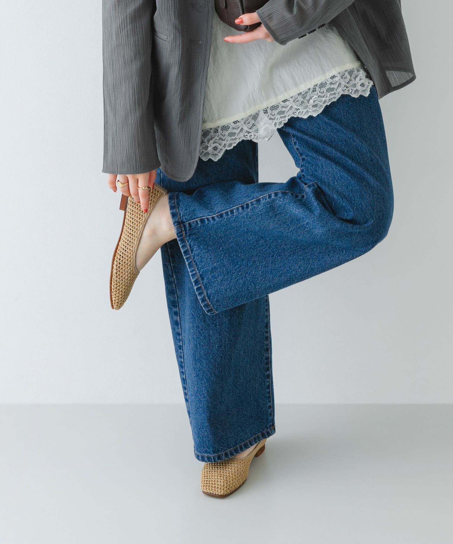 RODE SKO「『MADE IN JAPAN』 スクエアメッシュフラットシューズ」|バレエシューズ|