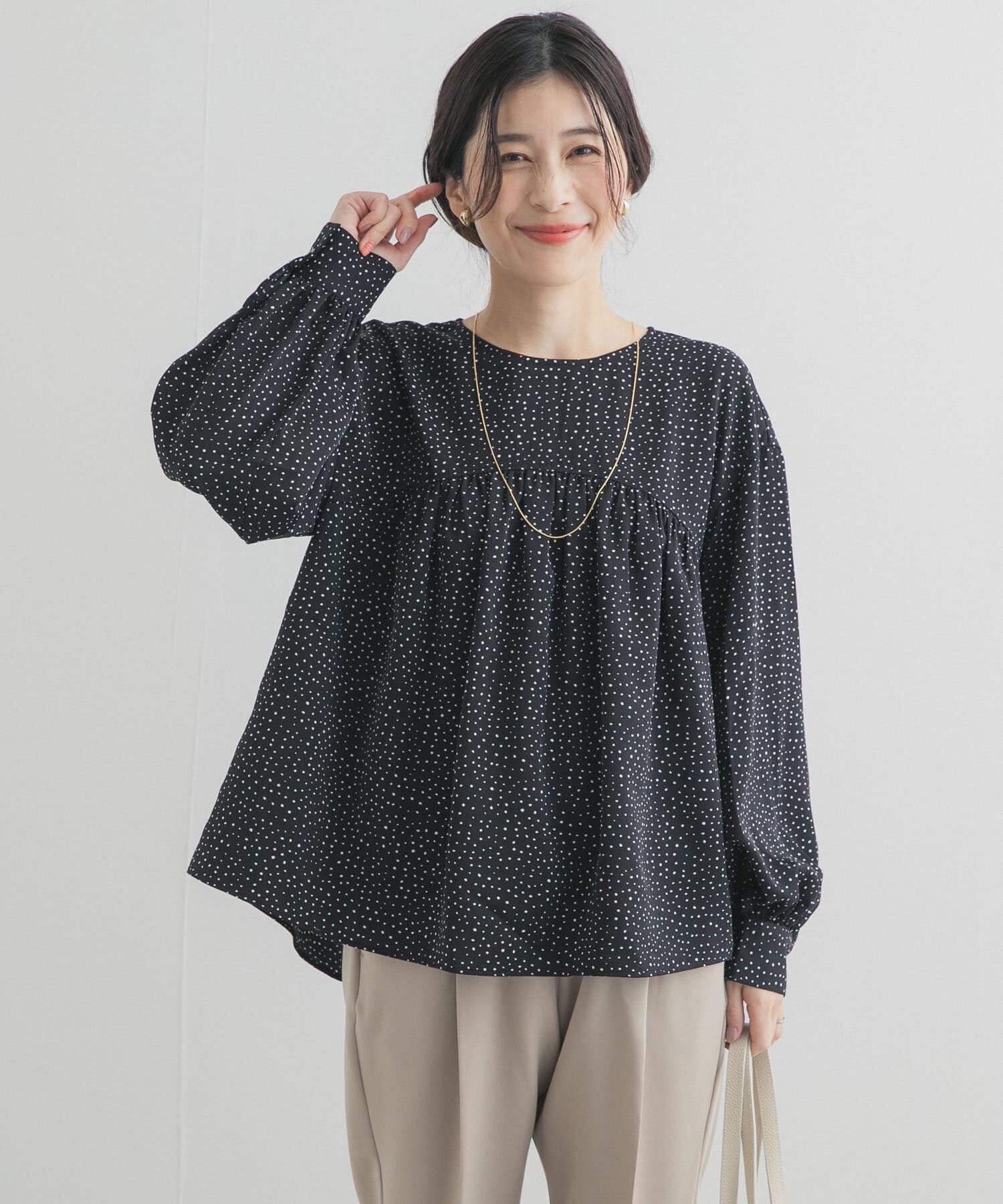 URBAN RESEARCH DOORS「ドットギャザーブラウス」|シャツ・ブラウス|
