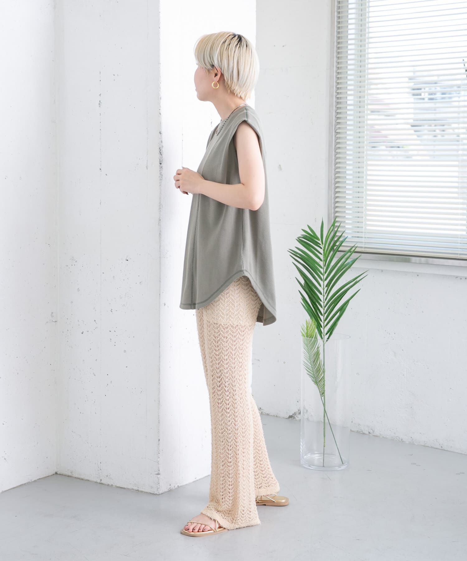  「透かし編みニットパンツ」|その他|