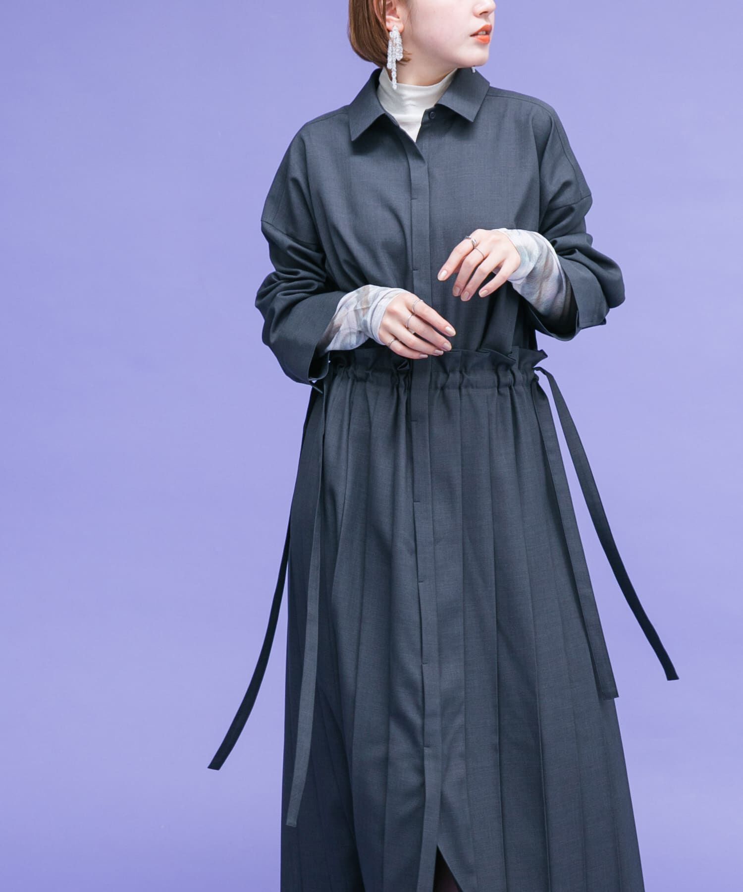  「プリーツドッキングワンピース」|ワンピース|