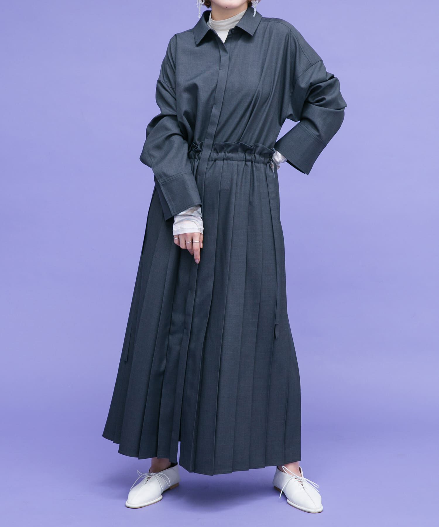  「プリーツドッキングワンピース」|ワンピース|