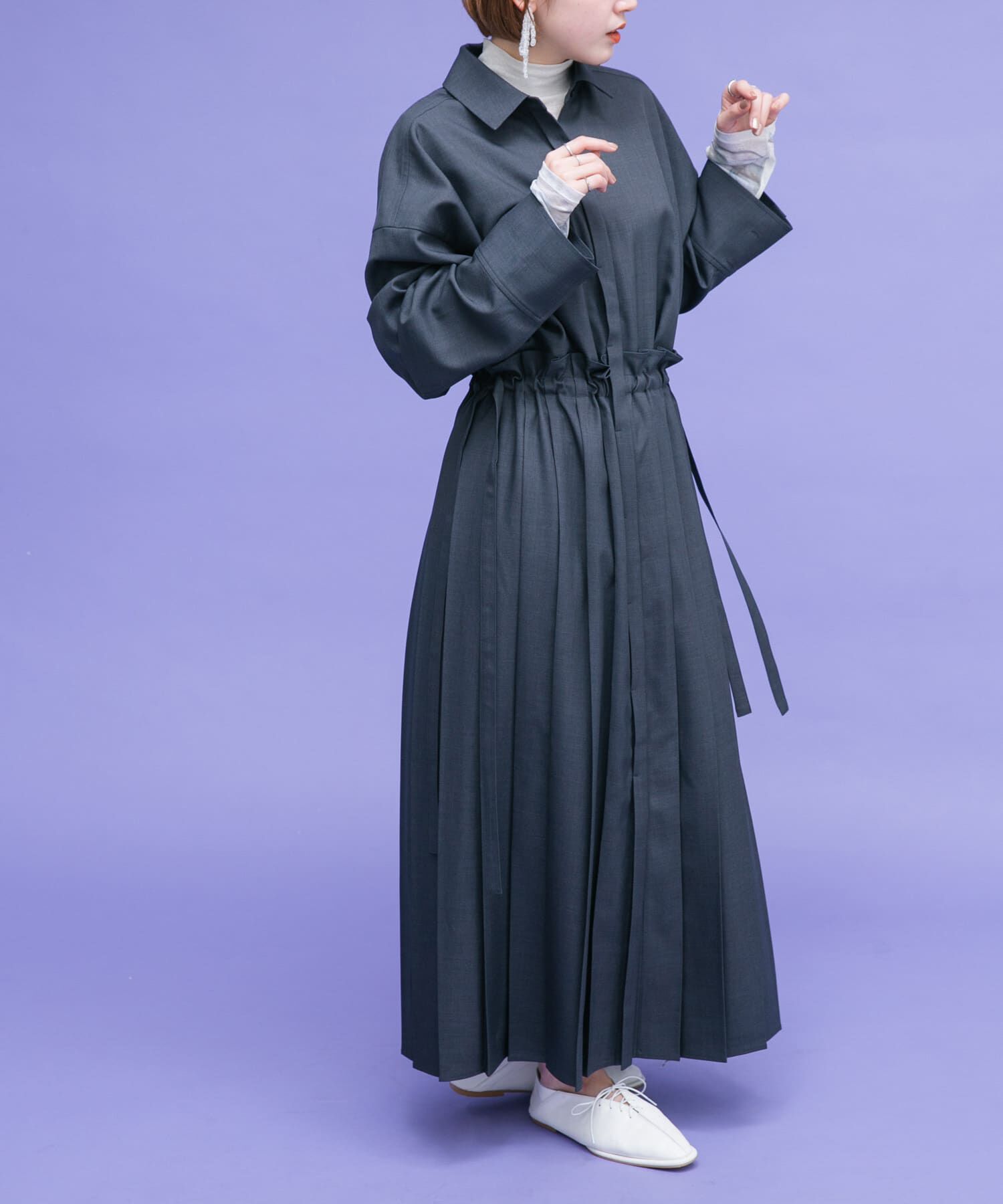  「プリーツドッキングワンピース」|ワンピース|