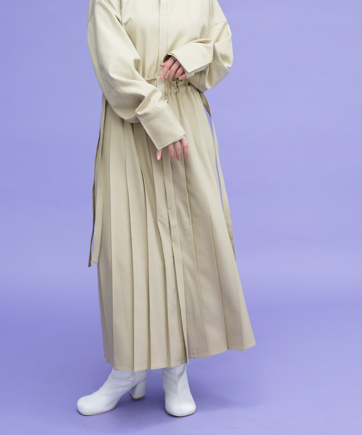  「プリーツドッキングワンピース」|ワンピース|