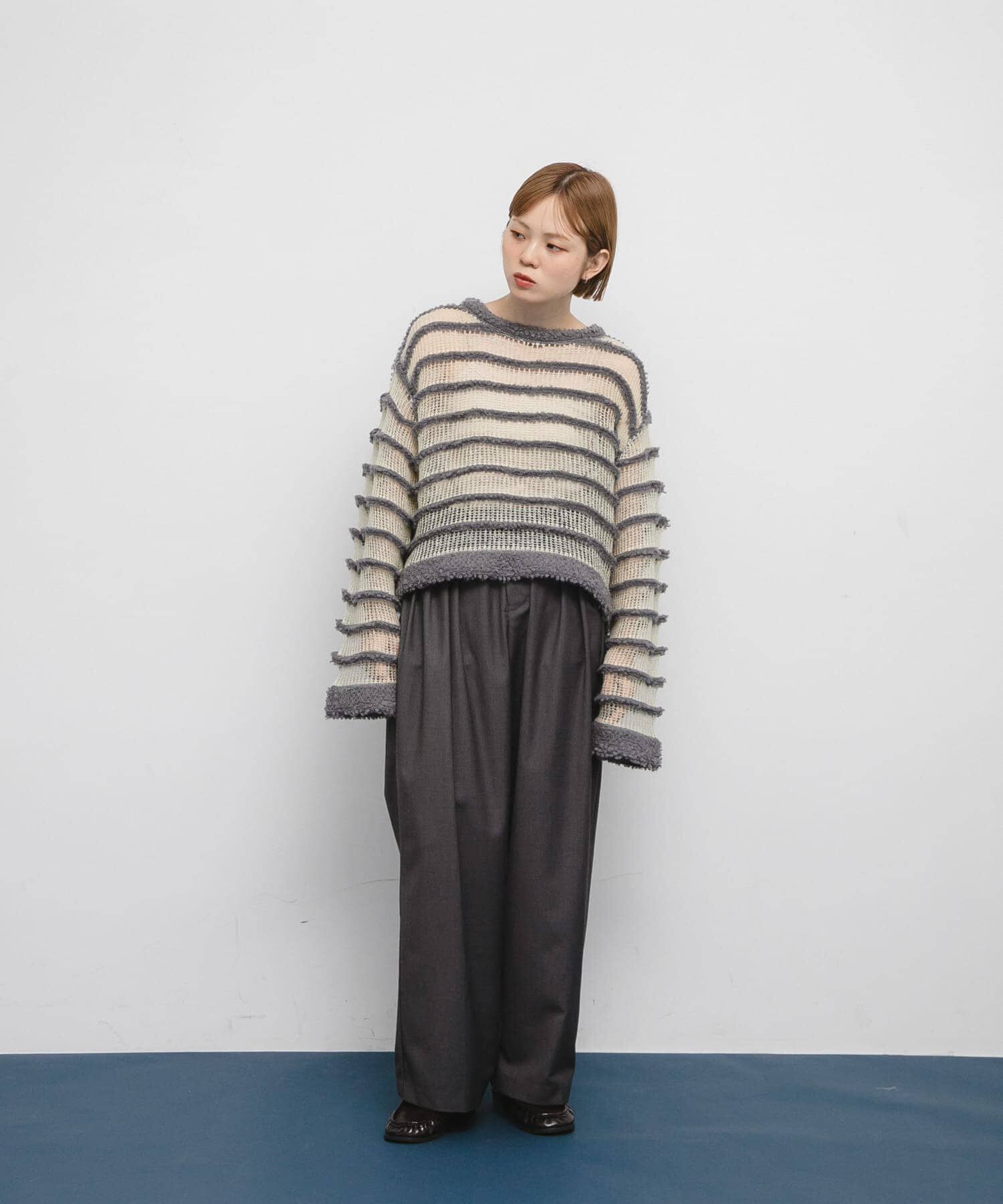  「シアーボーダーニット」|ニット・セーター|