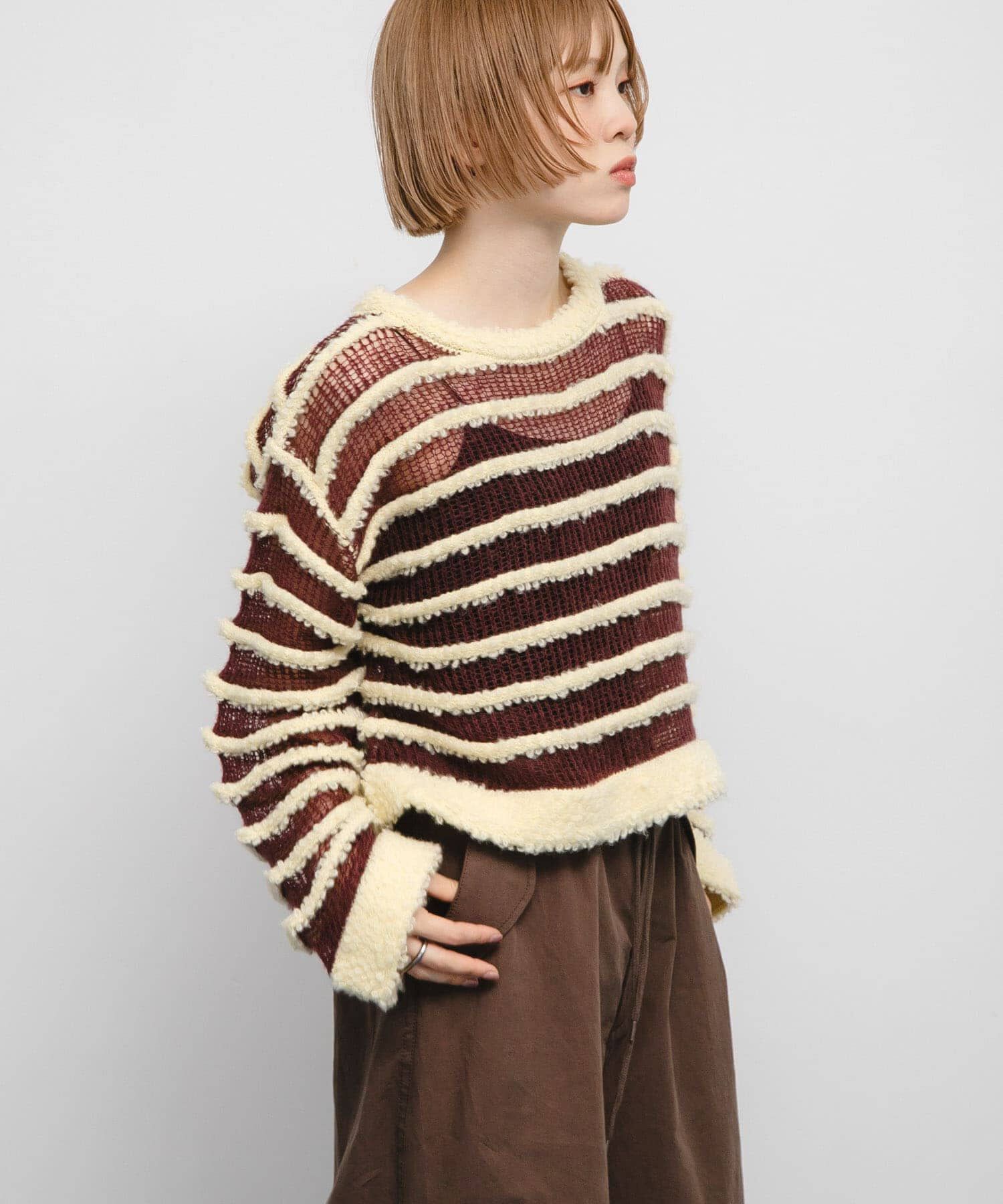  「シアーボーダーニット」|ニット・セーター|