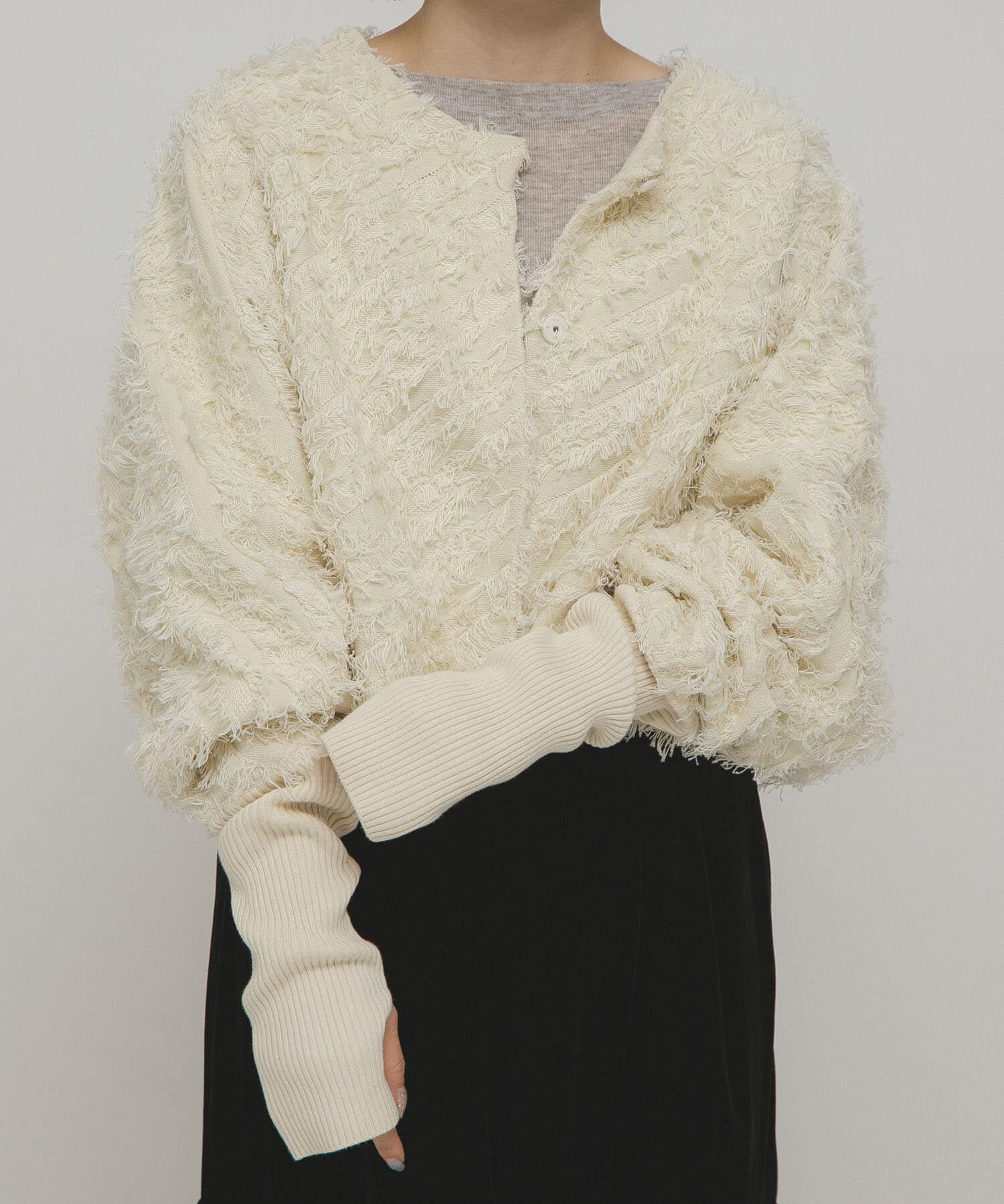  「2WAYフリンジカーディガン」|カーディガン|