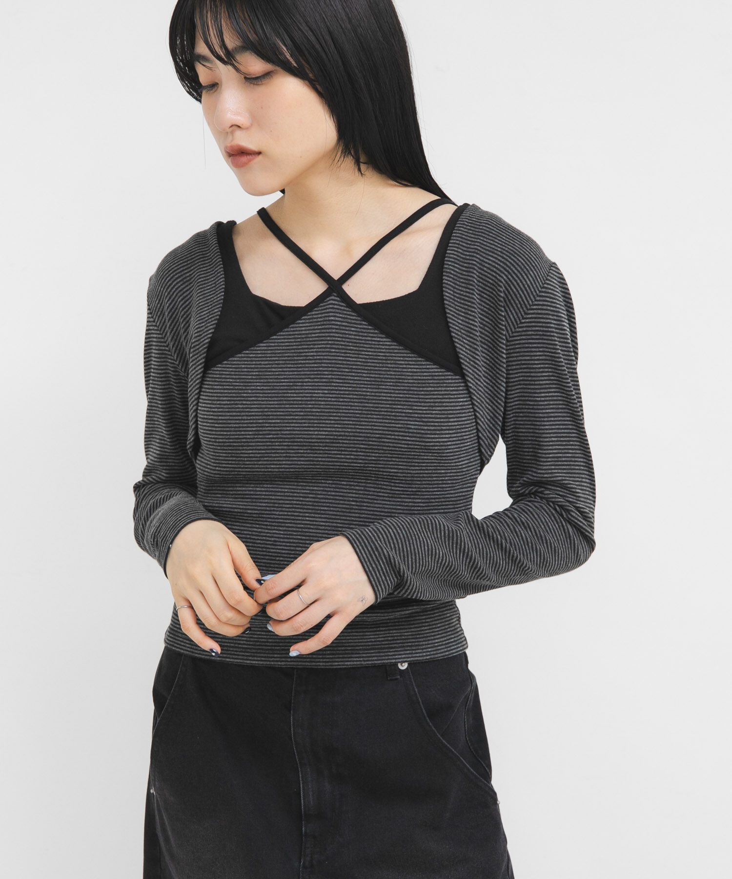 「ボレロSETデザイントップス」|キャミソール|グレー系その他
