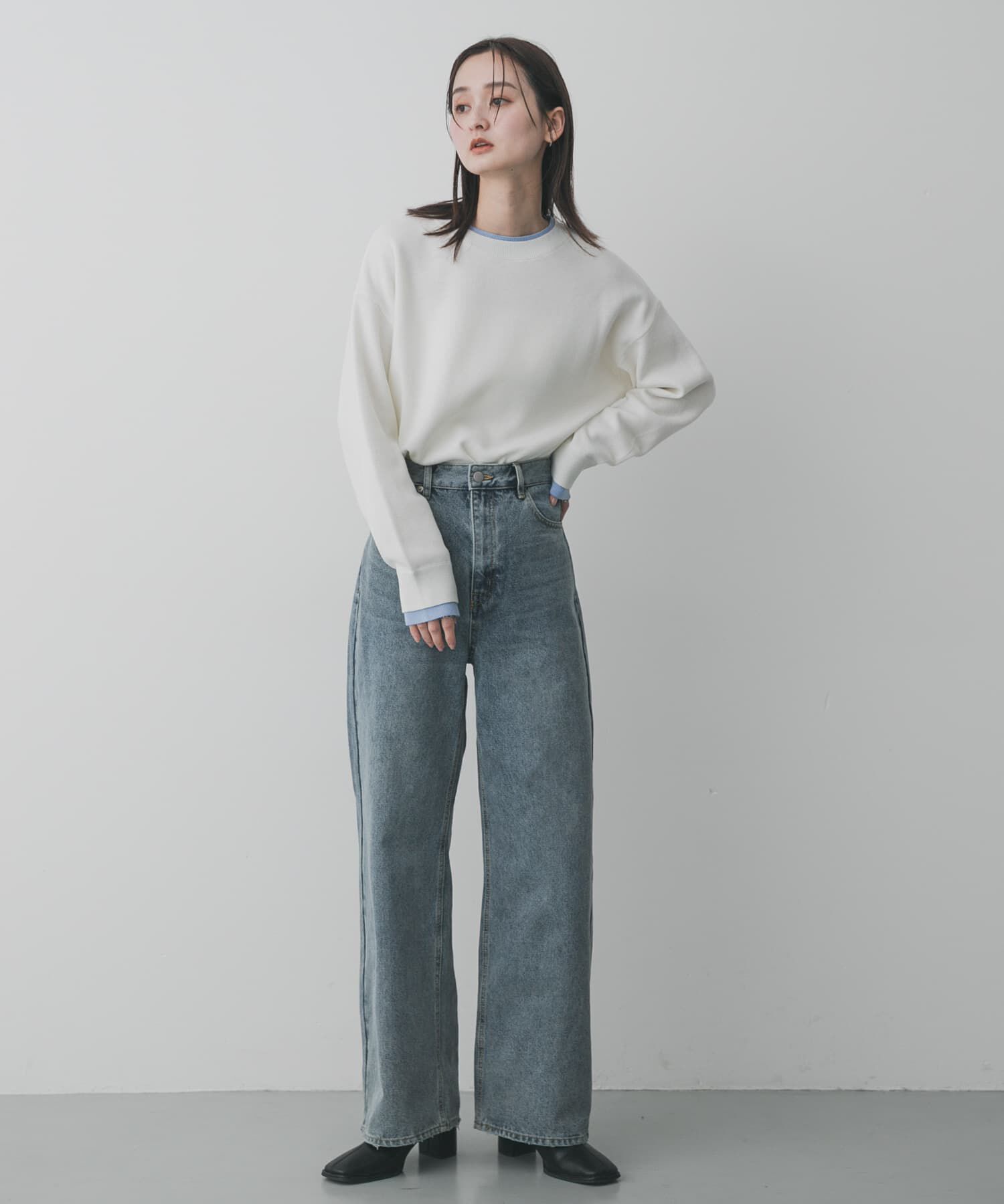 SENSE OF PLACE by URBAN RESEARCH「『洗濯可』バイカラーレイヤードセーター」|ニット・セーター|