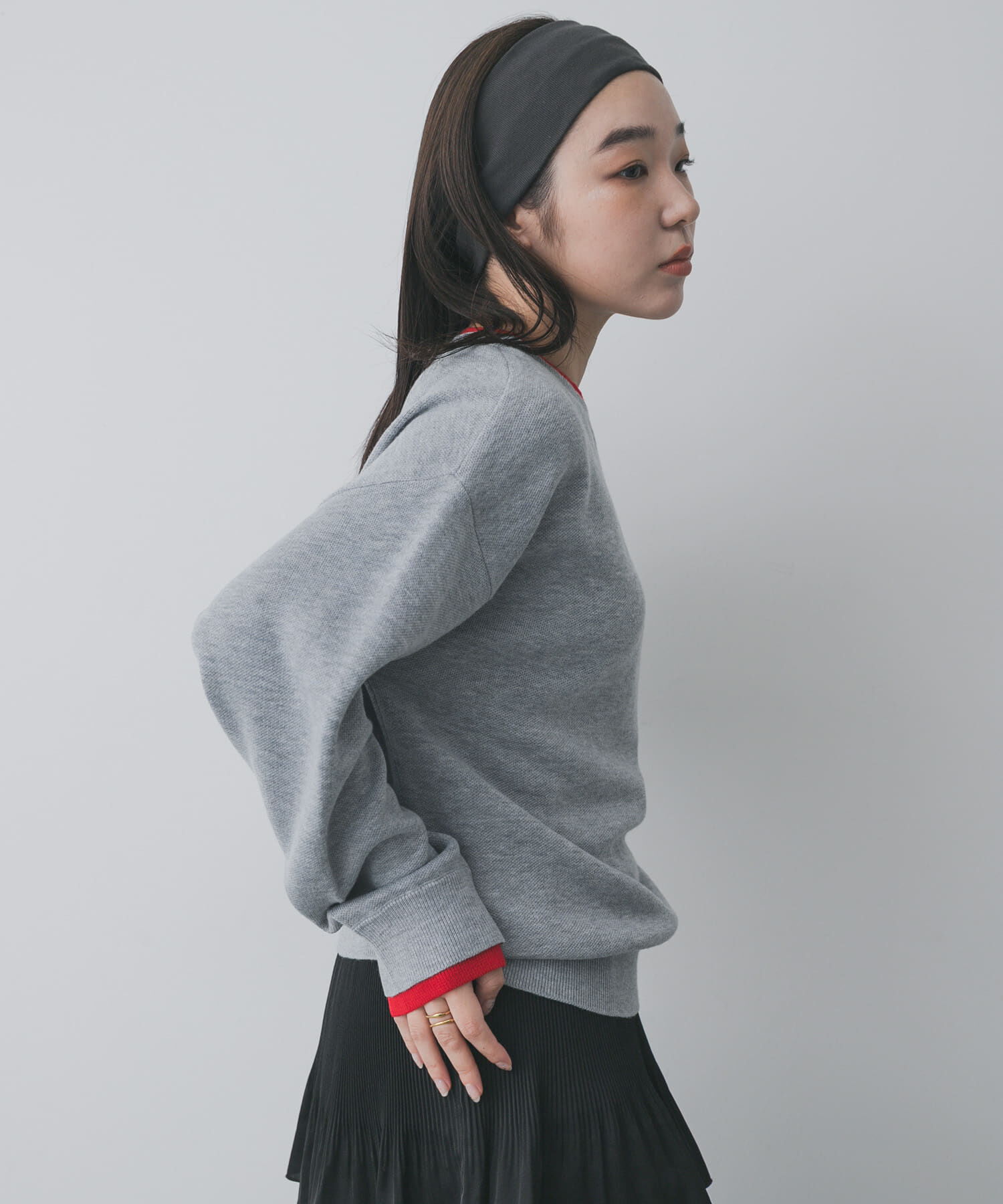 SENSE OF PLACE by URBAN RESEARCH「『洗濯可』バイカラーレイヤードセーター」|ニット・セーター|