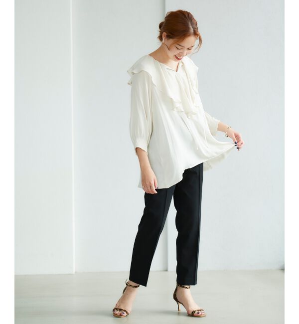 le.coeur blanc「ストレッチテーパードパンツ」|スラックス|