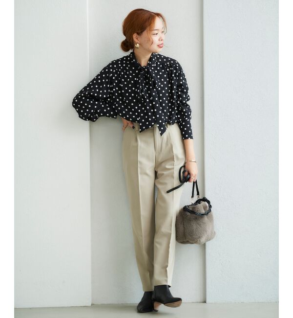 le.coeur blanc「ストレッチテーパードパンツ」|スラックス|