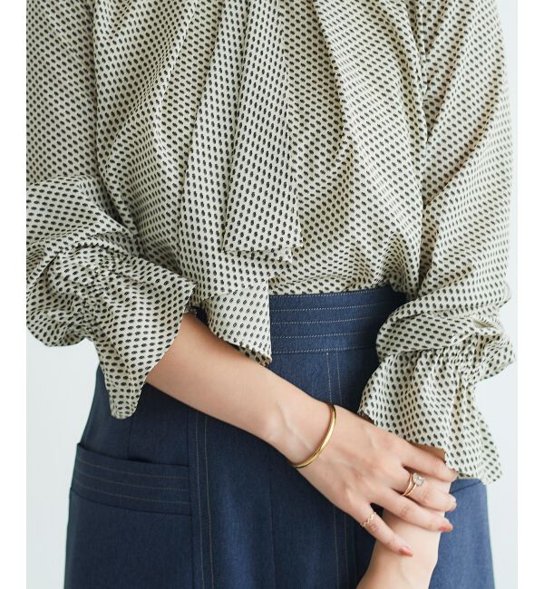 le.coeur blanc「《手洗い可能》キカプリントスカーフタイブラウス」|シャツ・ブラウス|