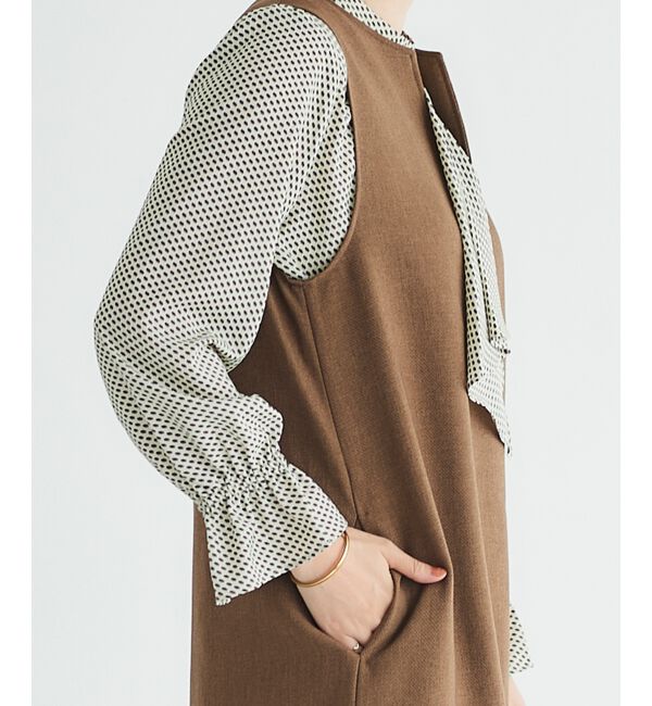 le.coeur blanc「《手洗い可能》キカプリントスカーフタイブラウス」|シャツ・ブラウス|