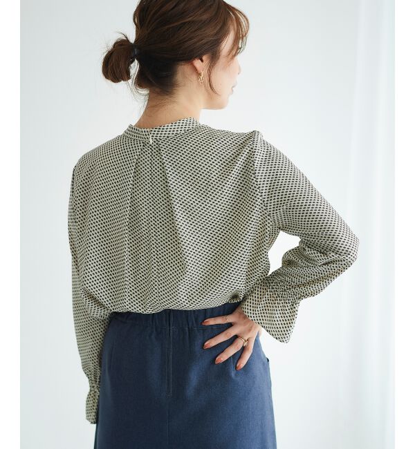 le.coeur blanc「《手洗い可能》キカプリントスカーフタイブラウス」|シャツ・ブラウス|