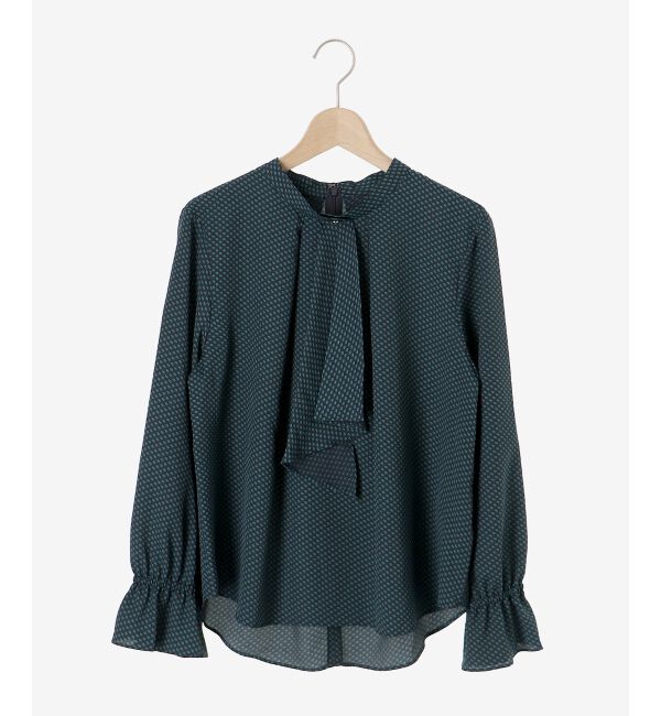 le.coeur blanc「《手洗い可能》キカプリントスカーフタイブラウス」|シャツ・ブラウス|