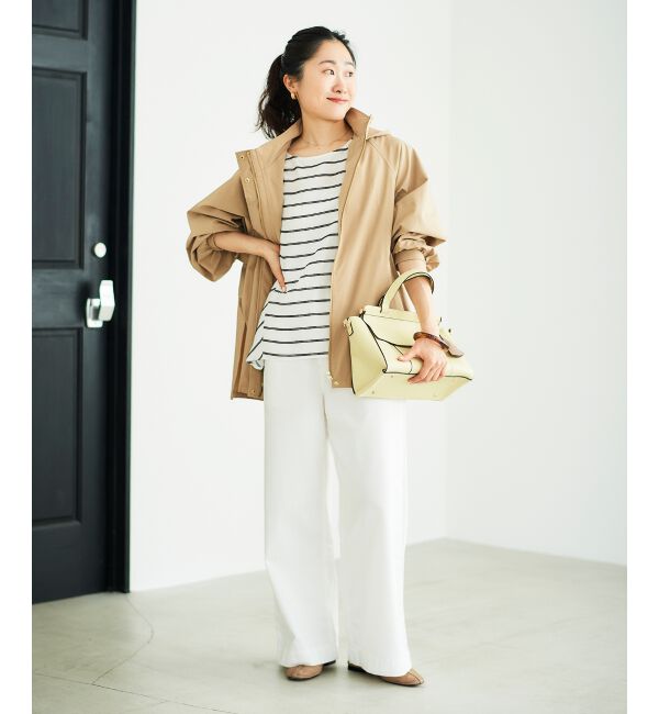  「《着映えアイテム！》ドビーボーダータックショルダーブラウス」|シャツ・ブラウス|