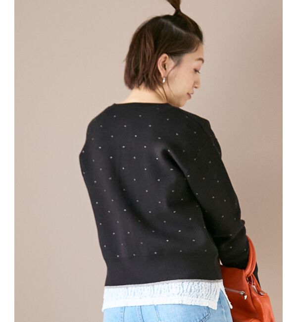  「《手洗い可能》ラメドットジャガードカーディガン」|カーディガン|
