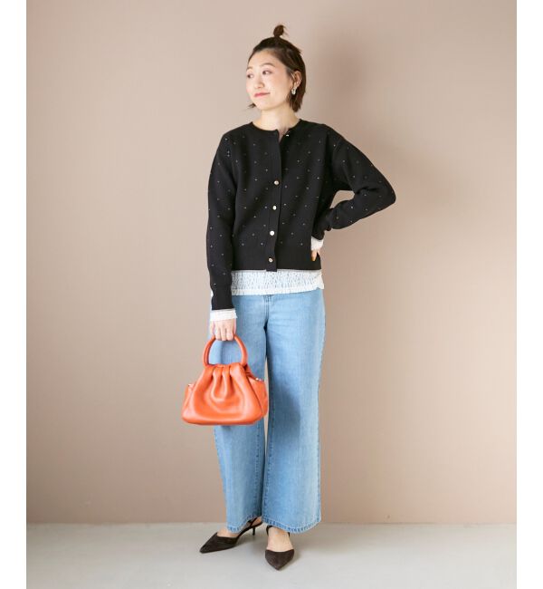  「《手洗い可能》ラメドットジャガードカーディガン」|カーディガン|