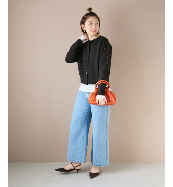  「《手洗い可能》ラメドットジャガードカーディガン」|カーディガン|