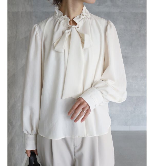  「フィブリルサテンボウタイブラウス」|シャツ・ブラウス|