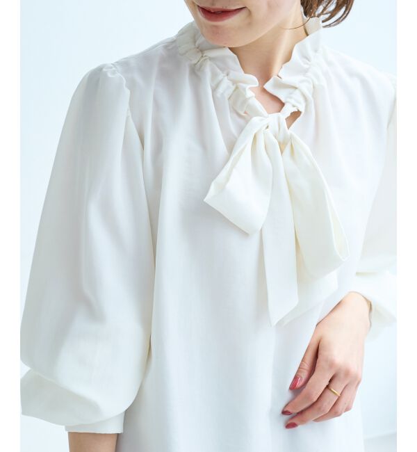  「フィブリルサテンボウタイブラウス」|シャツ・ブラウス|