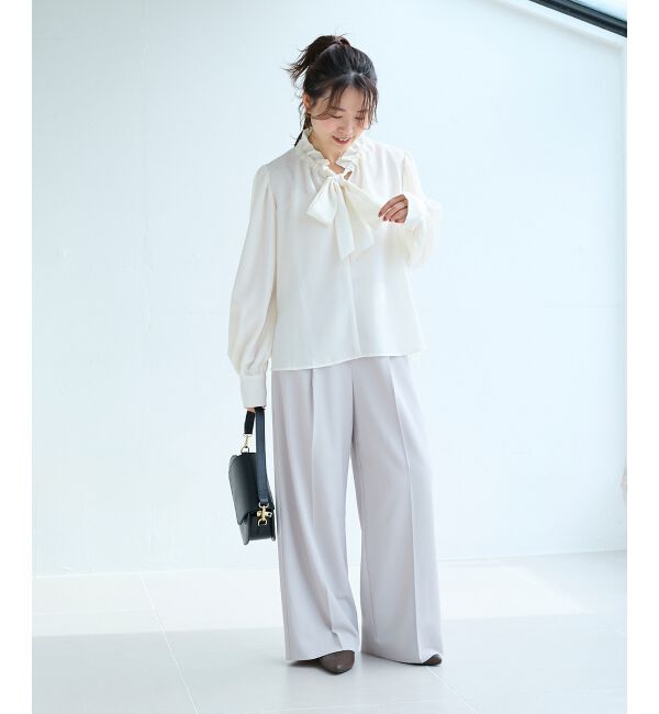  「フィブリルサテンボウタイブラウス」|シャツ・ブラウス|