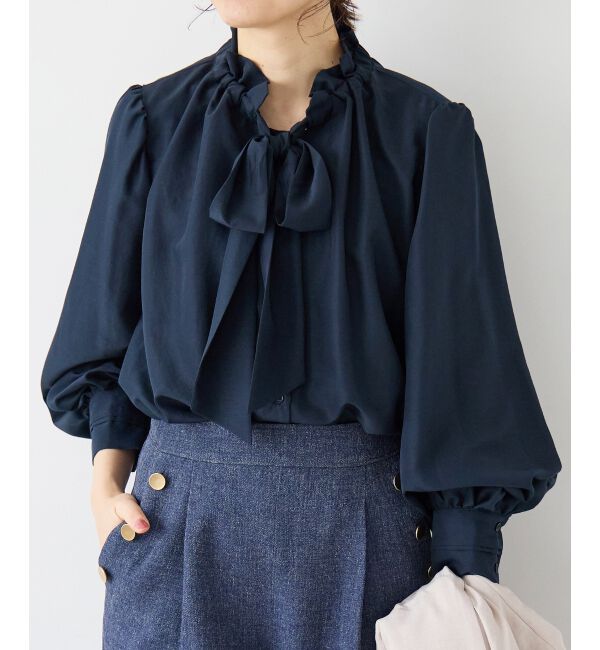  「フィブリルサテンボウタイブラウス」|シャツ・ブラウス|