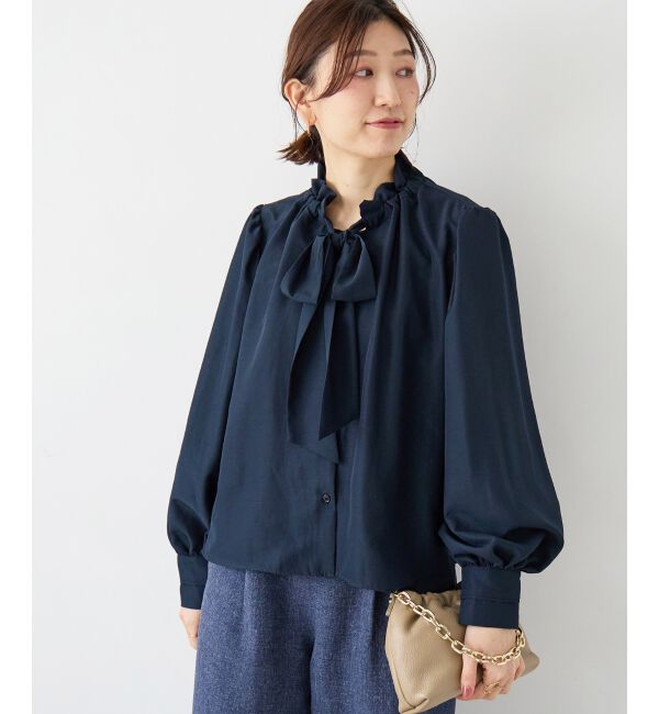  「フィブリルサテンボウタイブラウス」|シャツ・ブラウス|