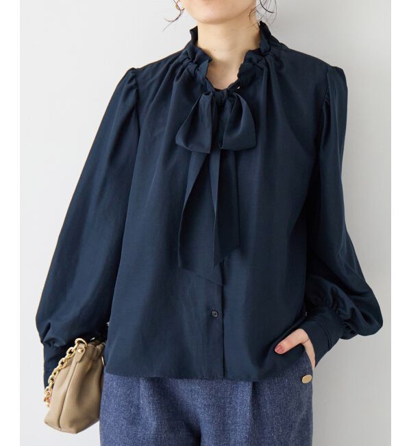  「フィブリルサテンボウタイブラウス」|シャツ・ブラウス|