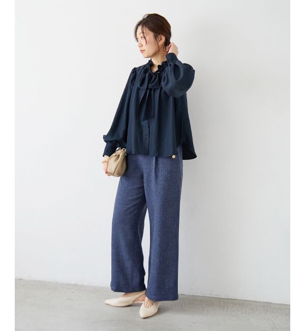  「フィブリルサテンボウタイブラウス」|シャツ・ブラウス|